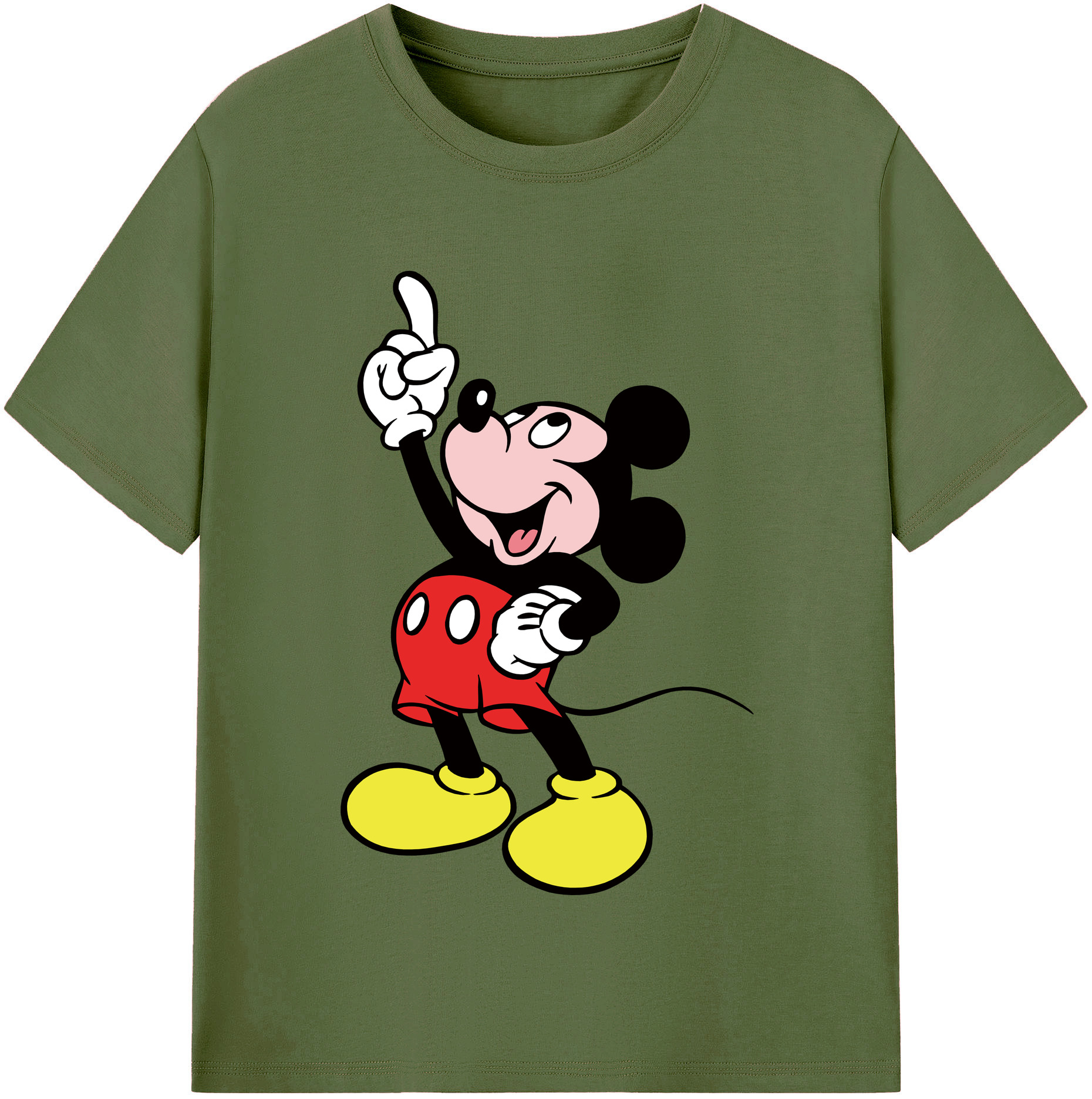 （画像用） ミッキーマウス Mickey Mouse 綿100％半袖Tシャツ（フロントプリント）